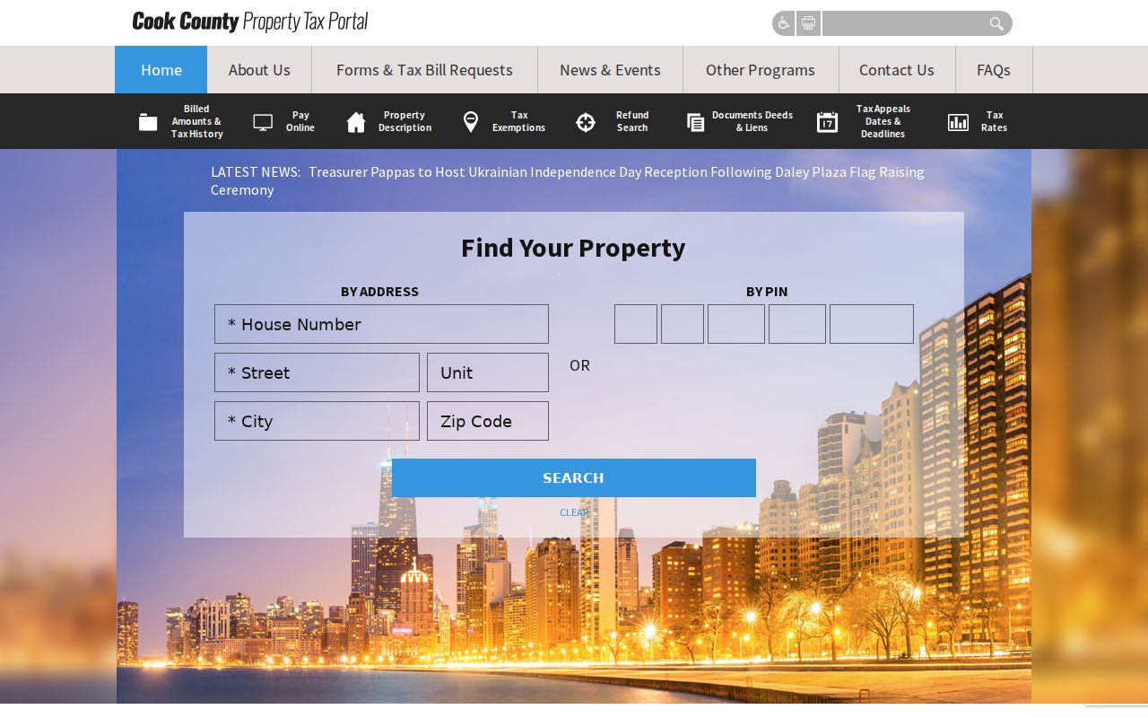 Cook County tax and property address search for Chicago parcels